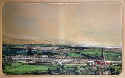 Paisaje industrial en el campo de carbón de Blanzy, Saona y Loira, c.1860